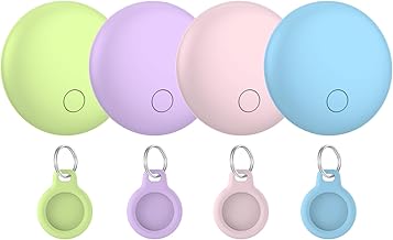 Smart Air Traceur Tag Lot de 4, Compatible avec Apple Localiser (iOS Uniquement), Air Localisateurs Tags pour Valises Portefeuilles Clés Sacs, 100dB Bip, Suivi Mondial, IP68, Batterie Remplaçable