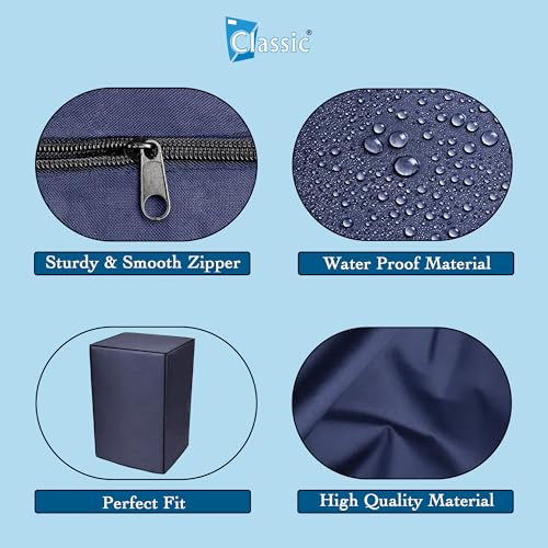 Image of Classic Top Load Washing Machine Cover Suitable For LG 6 Kg, 6.5 Kg, 7 Kg, Waterproof & Dustproof (56cmsX56cmsX85cms, Navy Blue)