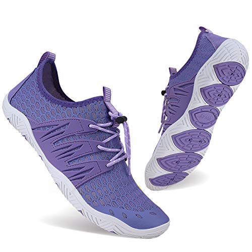 Image of MAYZERO Water Shoes Men Women Swim Surf Shoes Beach Pool Shoes Wide Toe Hiking Aqua Shoes Winter House Slippers