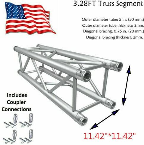 Miniatura 6 de Machgrin Segmento de armadura de aluminio cuadrado recto de 1 metro (3.28ft) para iluminación de audio profesional