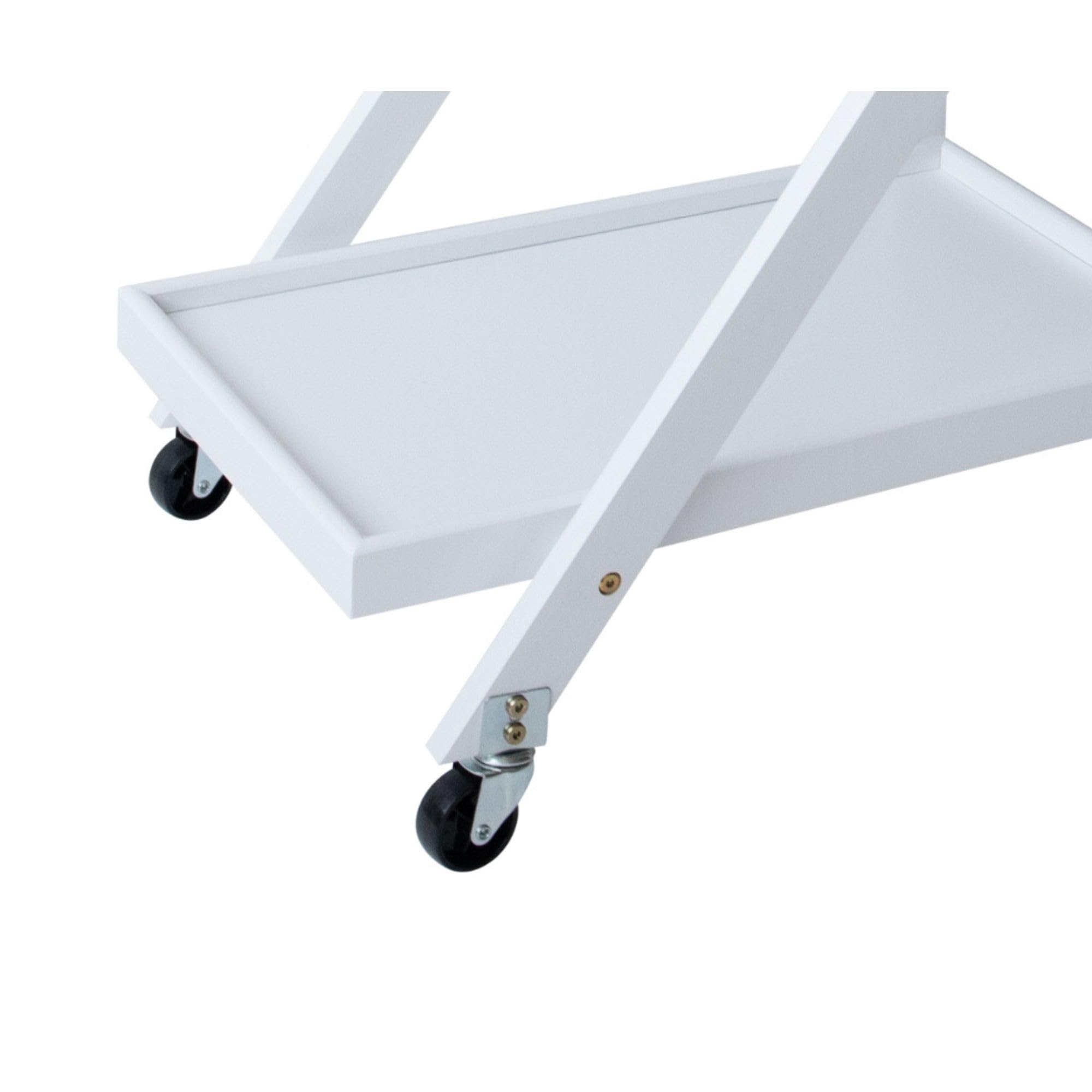 Camarera Plegable con Ruedas Carro de Servicio Plegable 65x40x85cm Color Blanco