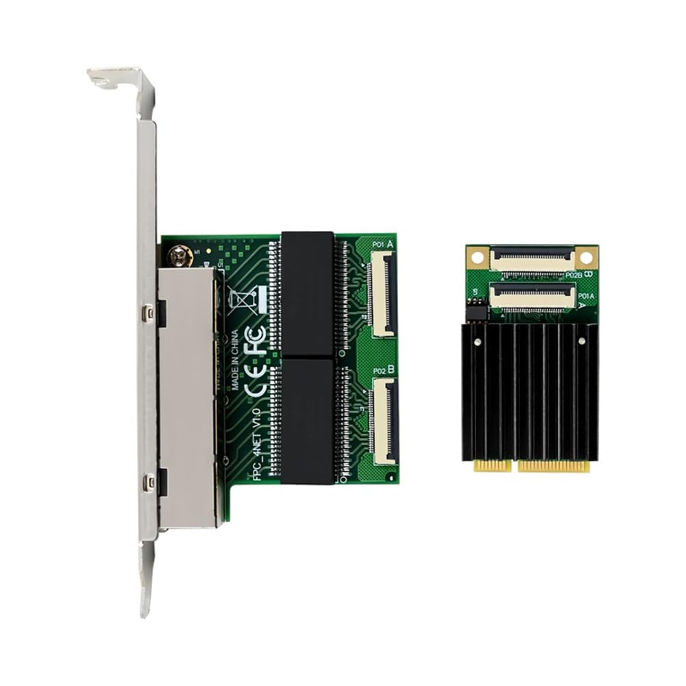 Tarjeta de Red MiniPCIE Gigabit Ethernet Adaptador Ethernet 4xRJ45 Puerto 10/100/1000Mbps I350-T4 Tarjeta de Red Ethernet SAS