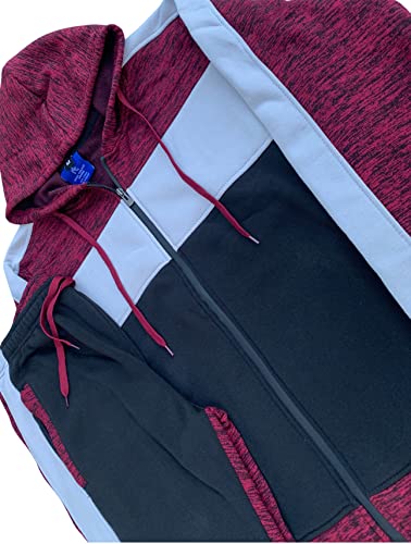 Mens' Jogger Sweatsuit 2-Piece Color Block Sweat jacket Sweatpants Fleece suit2