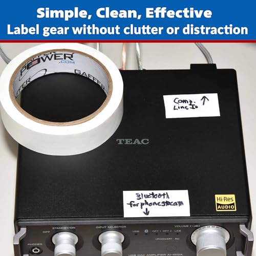 Image of Gaffer Power Console Tape 1 in x 20 Yds, Write-On Labeling, Made in USA | Low tack artist tape for audio mixers and studios; removes clean, no residue