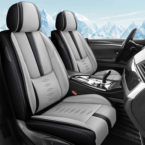 Image of Car Seat Covers for Toyota Camry 2012-2025 2026,Waterproof Leather Seat Covers 2-Seats Standard,Car Interior Accessories with Airbag,Car Seat Protectors for Camry(Black+Gray)