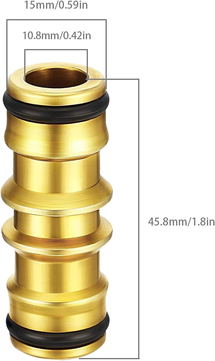 2pcs Double Male Hose Connector Brass Fitting Connector Parts Double
