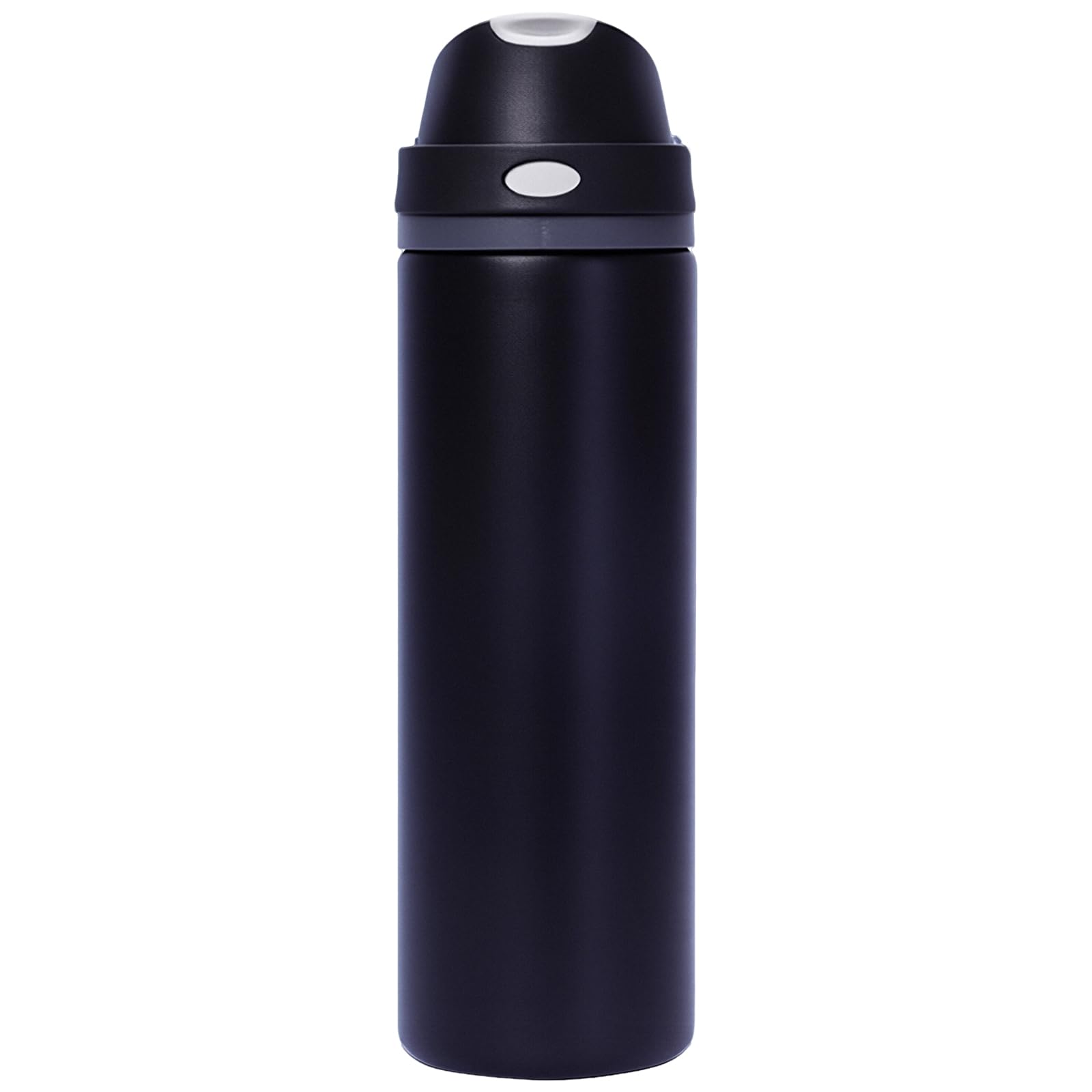 Senshuomy 24oz Insulated Water Bottle, Stainless Steel, 2-in-1 Convertible Lid with Straw, Leakproof, 24H Cold 12H Hot, BPA-Free, 720ml (Black)