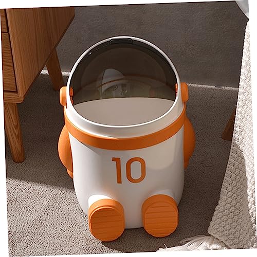 Caneca de basura astronauta con tapa 10L color naranja miniatura 3