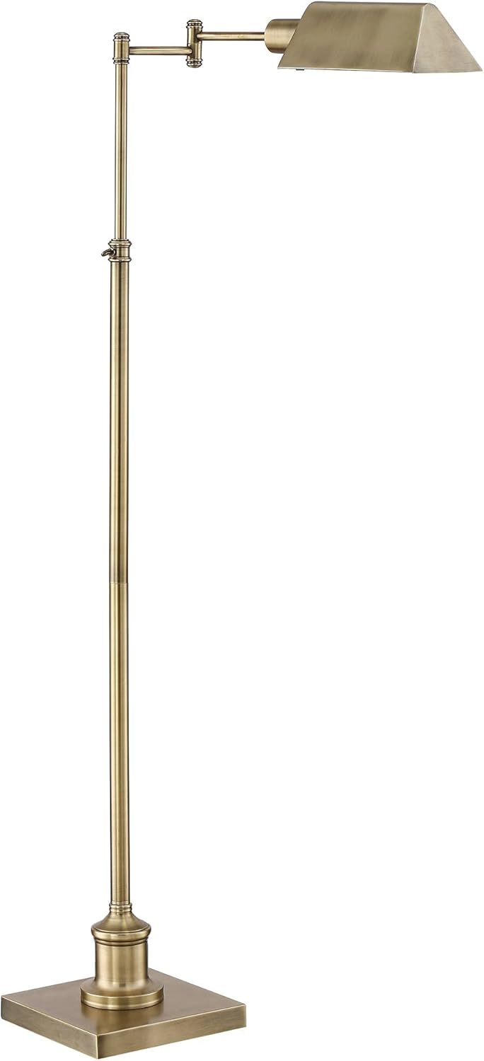 Buy 1 get 1 Jenson Modern Metal Adjustable Pharmacy Floor Lamp Swing Arm 54 Tall Aged Brass Metal Shade Standing Pole Light for Living Room Reading House Bedroom Home Office - Regency Hill