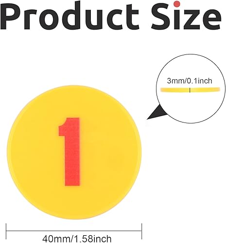 Miniatura 3 de Juego de 100 fichas de póquer  Monedas circulares de plástico de 1.58 pulgadas para juegos y contar, 0.16 oz cada una, accesorios perfectos para el