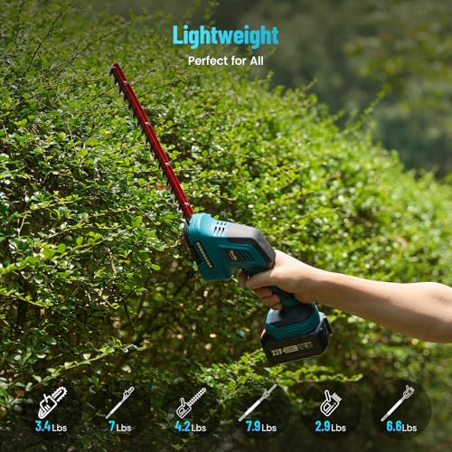 image for Seesii 6-in-1 Cordless Pole Saw and Pole Hedge Trimmer Grass Shears Co