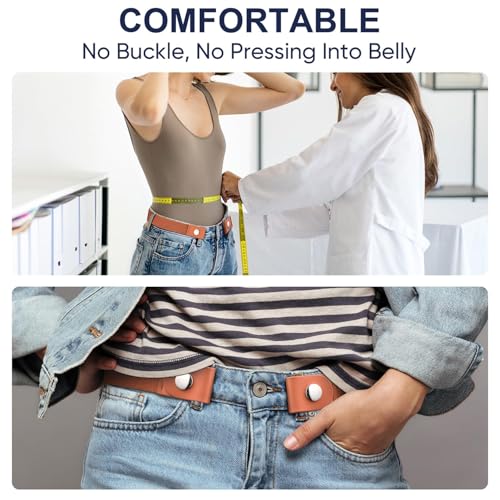Image of TOURZOO Belts for Women /Men Buckle Free Elastic Belt Invisible No Buckle Stretch Waist Belt For Jean Pants,Dresses,No Bulge