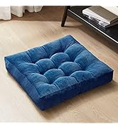 Degrees of Comfort Square Large Pillows Seating for Adults, Tufted Corduroy Floor Cushions for Li...