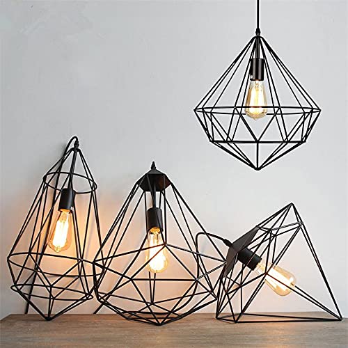 Suspension géométrique E27 éclairage chaud et structure fer forgé durable - 4