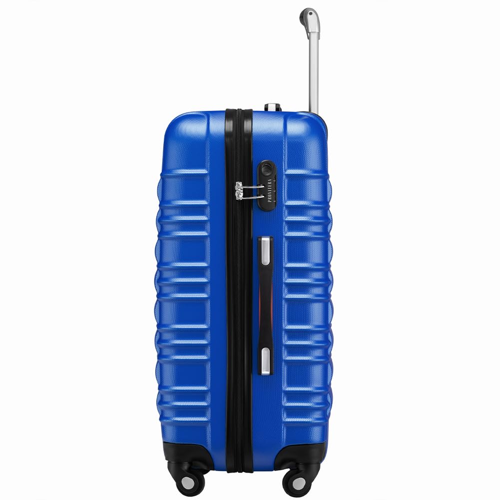 Zestaw 4 twardych walizek ABS, sztywne walizki S-M-L-XL teleskopowy uchwyt i 4 kółka Easy Roll, zamek szyfrowy, wytrzymały wózek podróżny, z bagażem podręcznym, Niebieska, 50x32x75 cm,