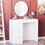 Vida Designs 3 Drawer, Dressing Table/Vanity Table, Makeup Desk - Riano Bedroom Furniture (White)