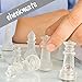 Gamie Premium Glass Chess Set, 10 Inch - Elegant Design - Durable Build - 32 Frosted and Clear Pieces - Felted Bottoms - Easy to Carry - Stable & Fully Functional for Chess Lovers