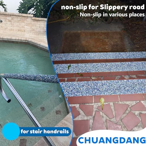 Image of Blue Rubber Anti Slip Tape 2Inchx16.5Feet,Blue Non Slip Tape for Pool,Stair Steps,Bathroom,Trails,tub,Boats,ramp,Stairs Grip Tape,No Skid, High Traction Friction