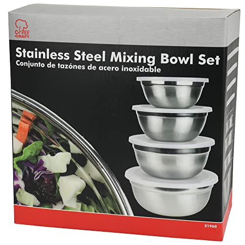 Set de 4 tazones Chef Craft acero inoxidable con tapa miniatura 2