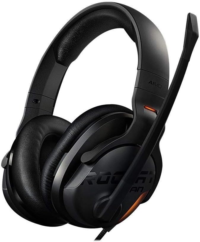 ROCCAT Khan Aimo - 7.1 Surround Gaming Headset, Hi-Res Sound, USB, Aimo LED Illumination, Mutable Real-Voice Microphone, Black