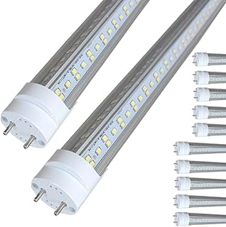 CAIKAG T8 LED Bulbs 4 Foot, 6500K Cool White,2 Bi-Pin G13 Base Type B Tube Lights, 72W 4FT LED Light Bulb Fluorescent Replacement, Ballast Bypass, Double Ended Power, NO RF FM Driver