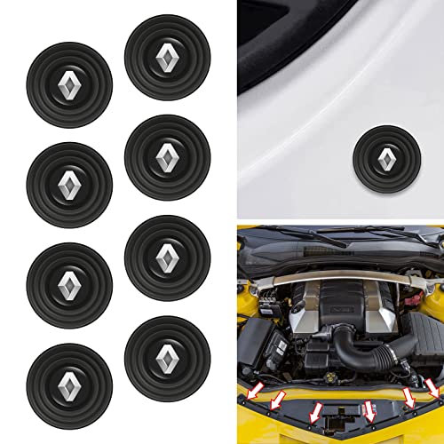 Lot de 8 amortisseurs de voiture pour Renault Koleos Kadjar Talisman Captur Espace Clio Megan - Pour porte de voiture - Joint d'amortisseur - Pare-chocs de voiture - Noir Cover