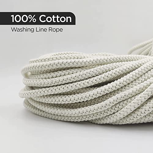 Washing Line Rope Outdoor Clothes Line Laundry Line Outdoors Multipurpose Braided Cotton Soft Rope for Garden Arts and Crafts - Image 3