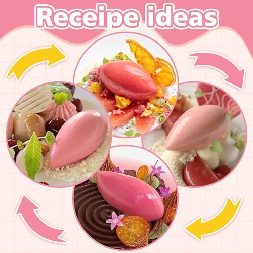 Image of 12 Cavity Silicone Baking Moulds - Quenelle & Rugby Shape Dessert Chocolate Moulds for Cake, Mousse, Candy, Ice Cubes & Jelly - Reusable Non-Stick Easy Release Molds
