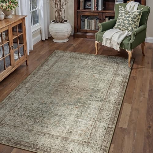 PureCozy Waschbarer Teppich Wohnzimmer Vintage Böhmischen Tepich