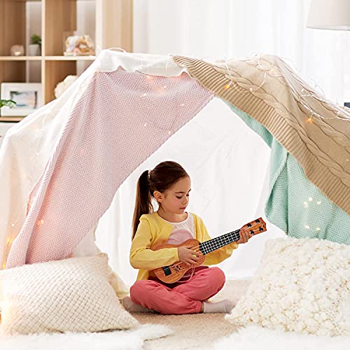 Image of Roscoe 4-String Acoustic Guitar Learning Toy for Kids Toy Classical Ukulele Guitar Musical Instrument 3 + Year (Brown, 24 Inches)
