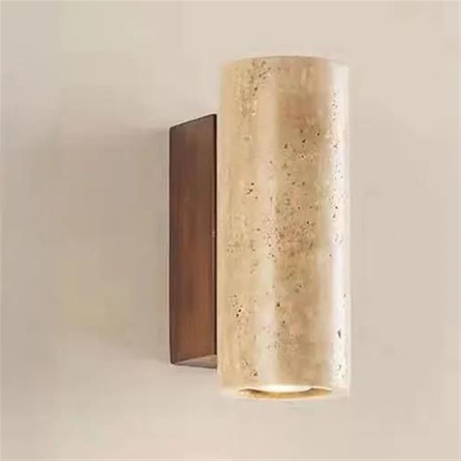 VDOQTLJT Wall Light Yellow Travertine Stone Japanese Style Wabi-sabi Lights Retro Outdoor Sconces Bedroom Dinning Room Lamp Battery(C)