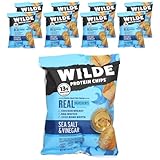 Wilde Brands Protein Chips, Sea Salt & Vinegar, 8 Bags, 1.34 oz (38 g) Each