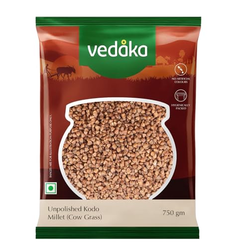 Image of Amazon Brand - Vedaka Unpolished Kodo Millet | 750 G | Cow Grass /Varagu /Arikelu /Hark /Varigu /Kodra