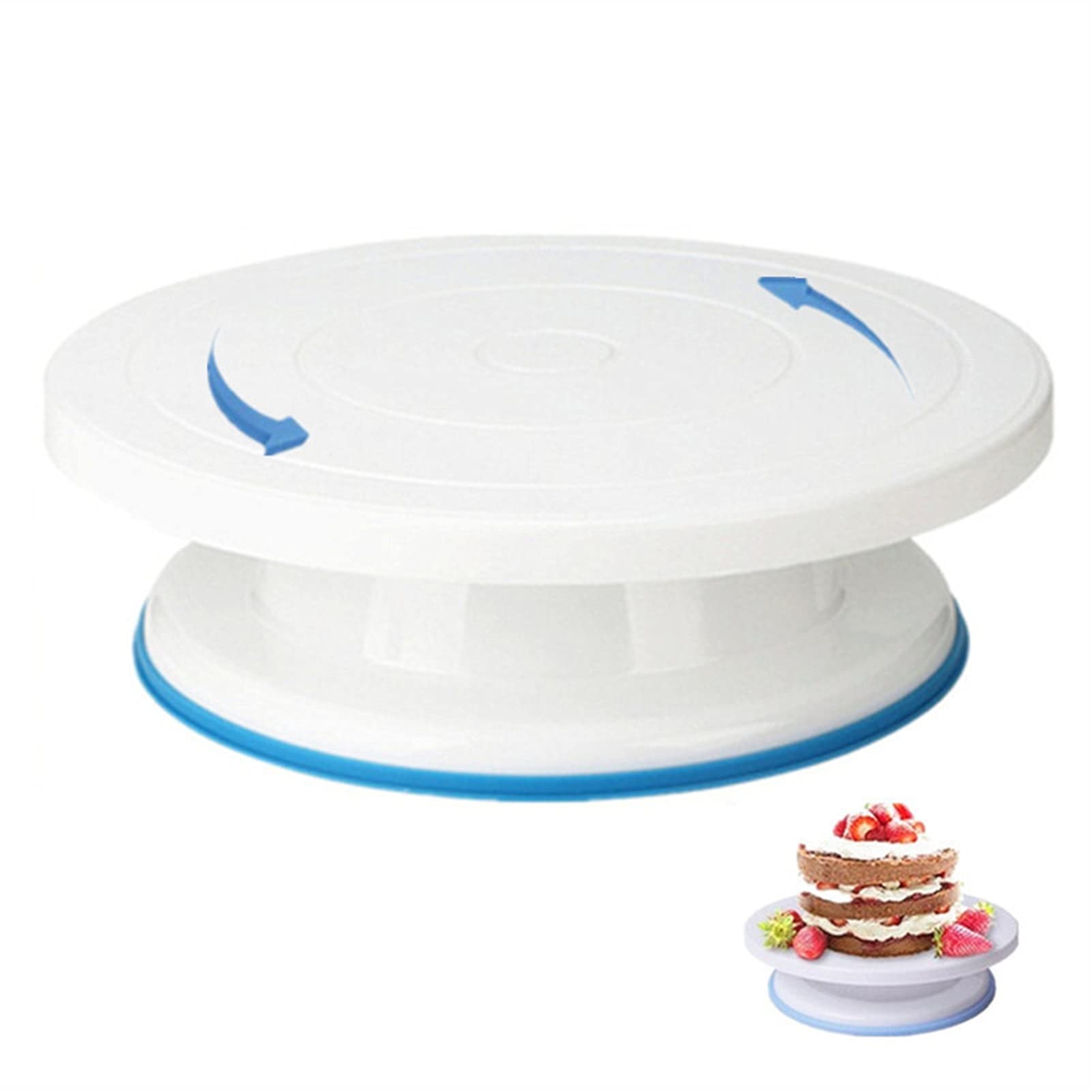 Gramofon do ciasta 25 cm plastikowy tort obrotowy stół DIY ciasto narzędzie do pieczenia ciasto stojak ciasto obrotowy ciasto dekoracja tort narzędzie do pieczenia obracanie ciasto stojak na ciasto (kolor: antypoślizgowa gramofon)