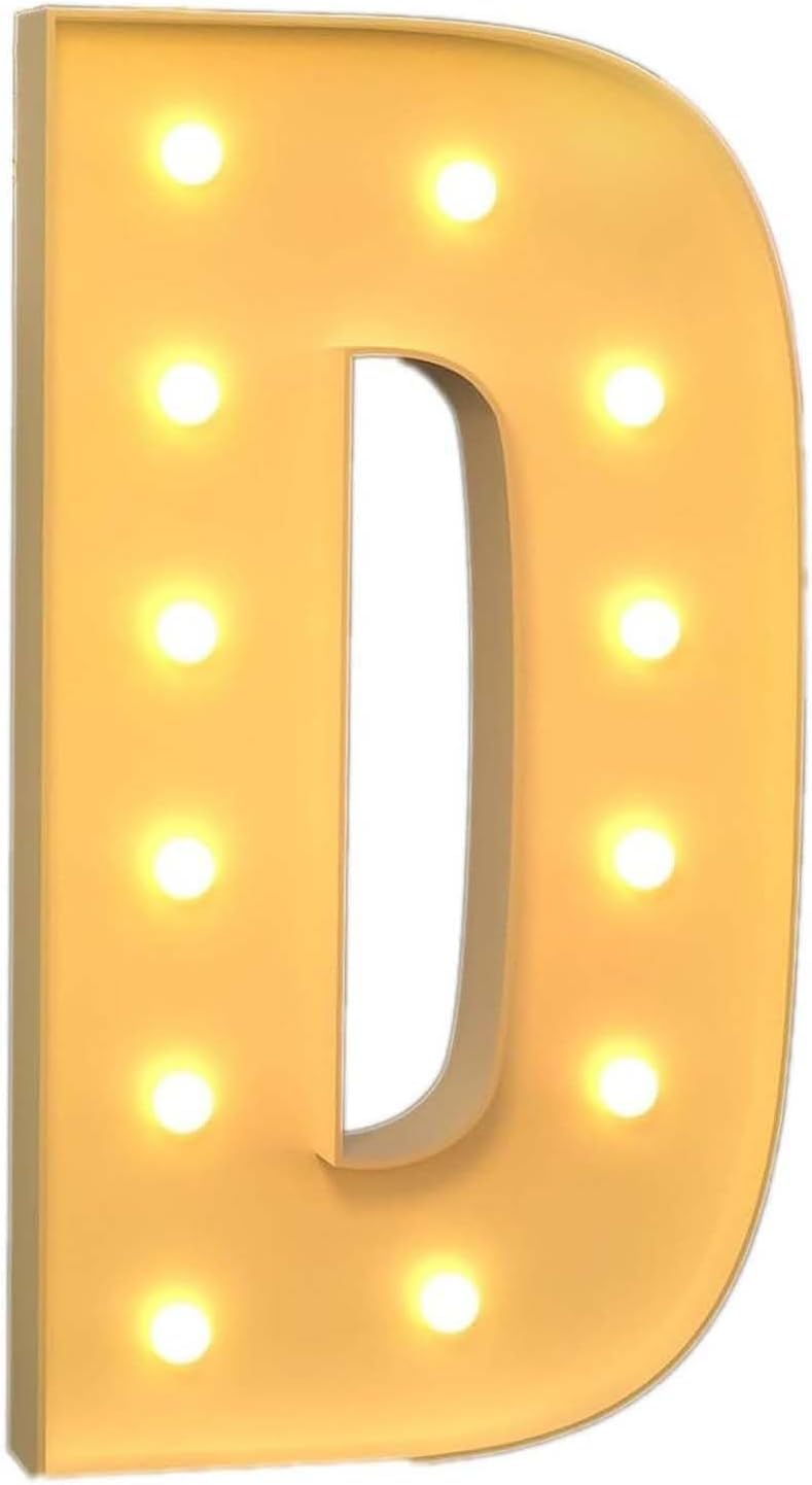 Decoración para Bodas: Letras Iluminadas De 1,2 M para Marquesina, Letras Grandes para Marquesina, Letreros con Luces Led, Luces Decorativas De La A A La Z para Fiestas De Cumpleañ, D, 120CM