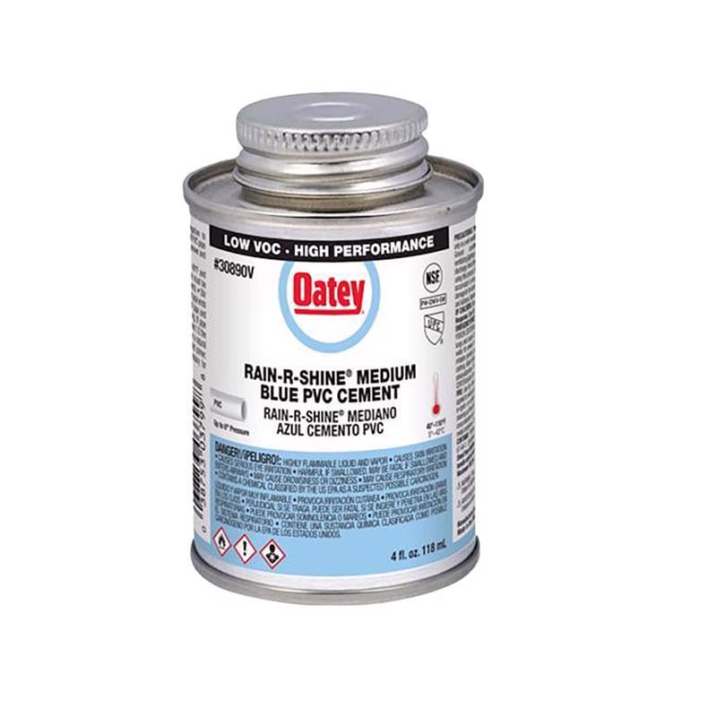 Oatey Rain-R-Shine Blue Cement For PVC 4 oz