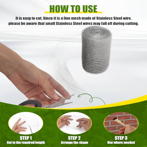 Image of 5 inch x 100 Ft Stainless Steel Mesh Roll, Steel Wool Mesh for DIY Sealing