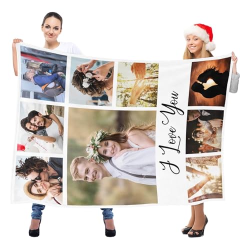 Image of inkArts Custom Blanket with Photo, Personalized Blanket, Customized Photo Blankets, Customizable Picture Blankets, Personalized Anniversary Photo Gifts for Women Men Her Him Girlfriend Boyfriend