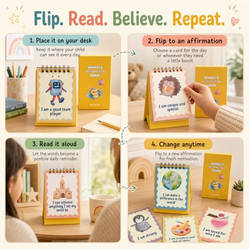 Image of Affirmation Flip Deck, 31 Daily Positive Cards with Stand