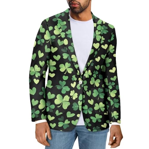 Men's Multicolor Blazer Jacket Xmas Casual One Button Holiday Business Suit with Pockets 8 Sizes