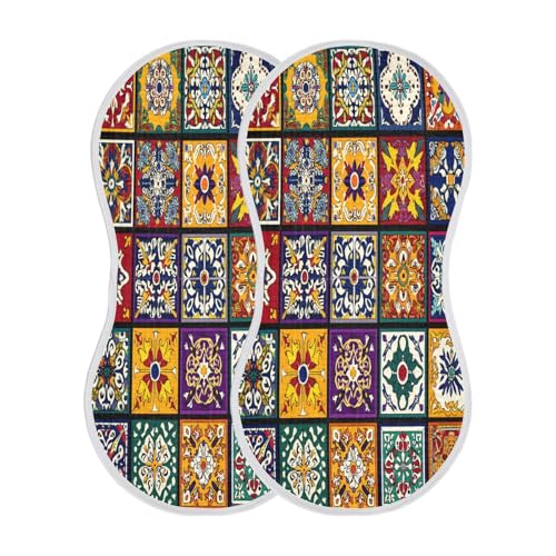 Kigai Mexican Tile Baby Burp Cloths Extra Soft and Absorbent Burping Rags Cotton Burping Clothes Baby Washcloths for Newborn Boys Girls - 1 Pack2