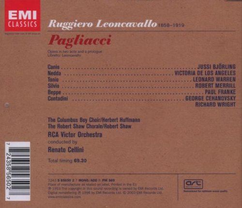 Miniatura 2 de Leoncavallo Pagliacci Bjorling de Los Angeles Cellini