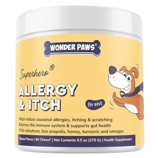 Premium Dog Allergy & Itch Relief Chews – Dog Allergy Relief Chews for Itch Relief, Skin & Coat, Anti-Itch, Scratching, Immune Support & Seasonal Allergies – Itchy Skin Relief Supplement - 90 Chews