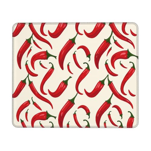 asbwuo Tapis de Souris Chili en Caoutchouc antidérapant et imperméable, Fournitures de Bureau, 21 x 26 cm