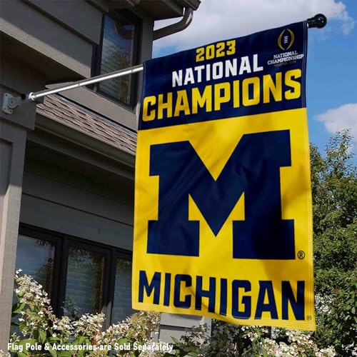 Bandeira vertical Michigan Team University Wolverines 2023 College Football National Champions