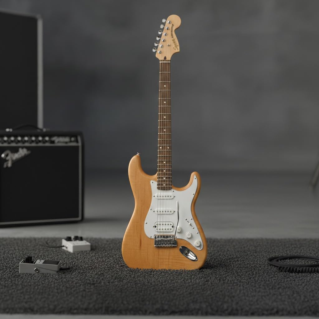 Squier Affinity Series FSR Stratocaster Electric Guitar, Natural