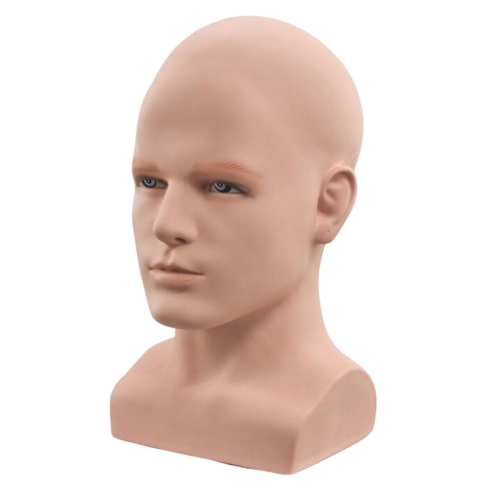 Milageto PVC-Erwachsener männlicher Schaufensterpuppenkopf-Ausstellungsstand, männlicher Kopf, professionelle Display-Requisite, männliches Modell, Kopf,