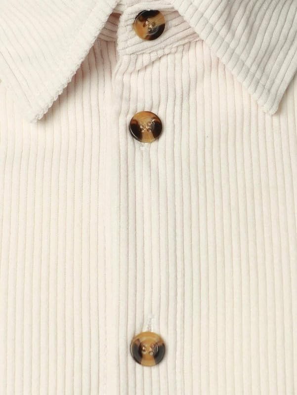 Image of COMBRAIDED Corduroy Men's Full Sleeve Casual Striped Shirt - Comfort Fit, Ideal Stylish and Versatile Clothing