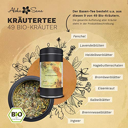 Basentee Aloha Sana, Bio Kräutertee aus 49 Kräutern, 100g lose