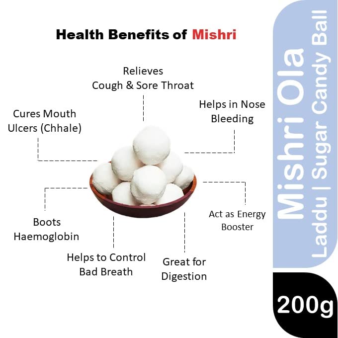 Image of Nature Link Mishri Ola Laddu | Sugar Candy Balls (Organic Pure Natural) 200g